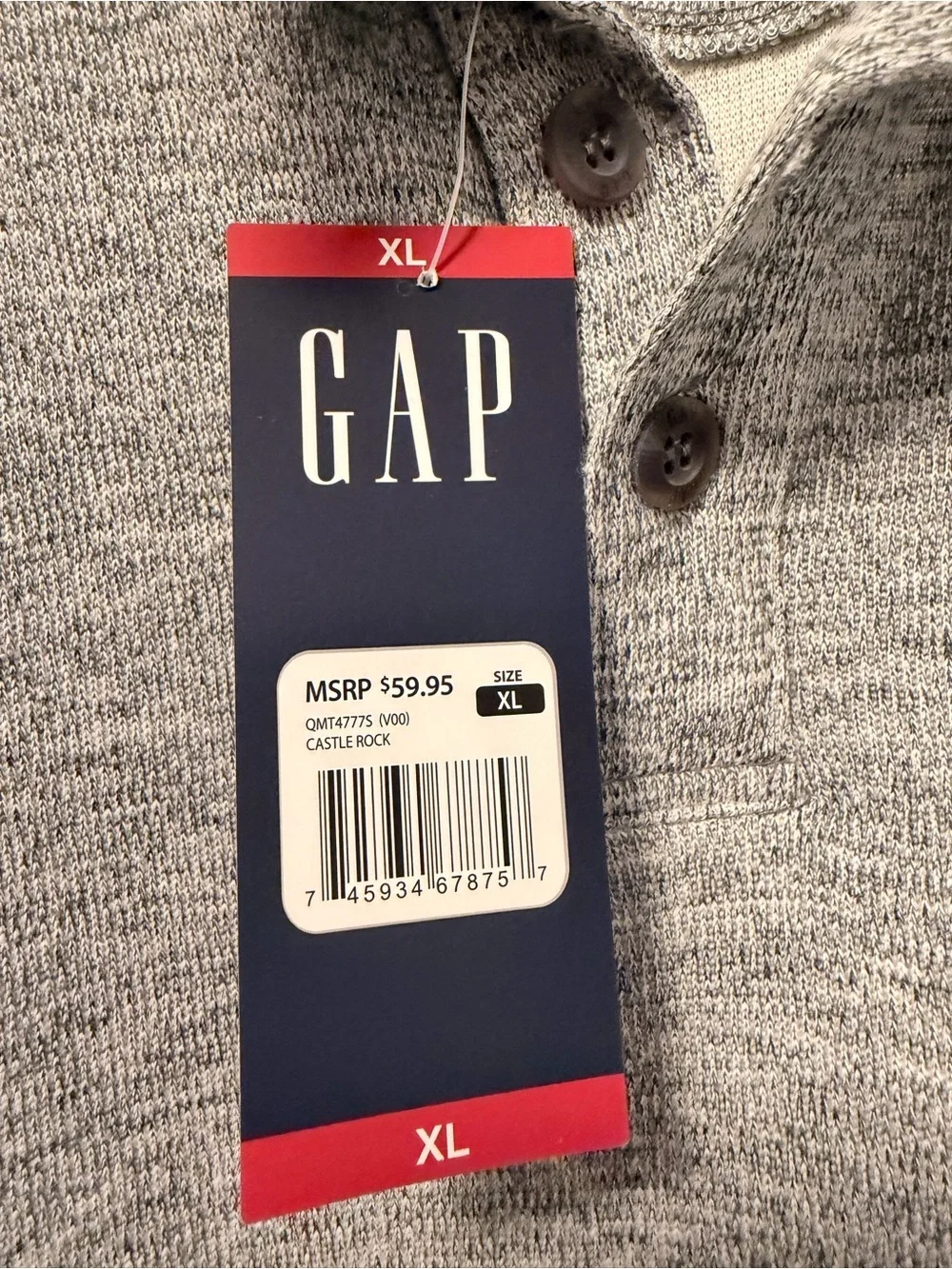 GAP Men's Light Gray Heather Mock Neck Pullover Sweater XL